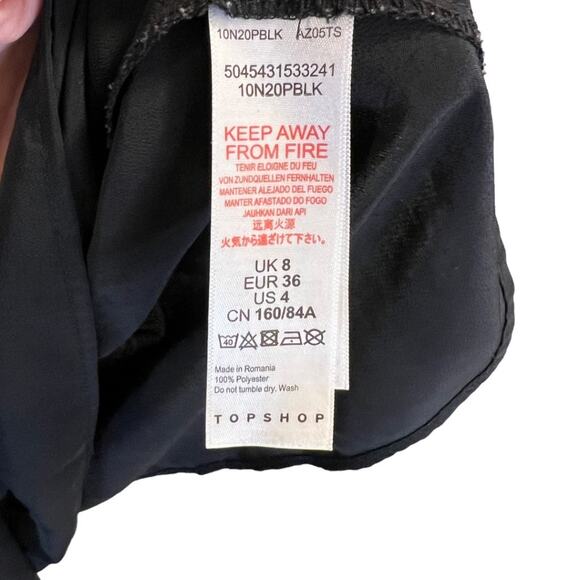 Topshop Size 4 Tifanny Knot Long Sleeve Mini Dress in Black Minimalist Career - Picture 13 of 13